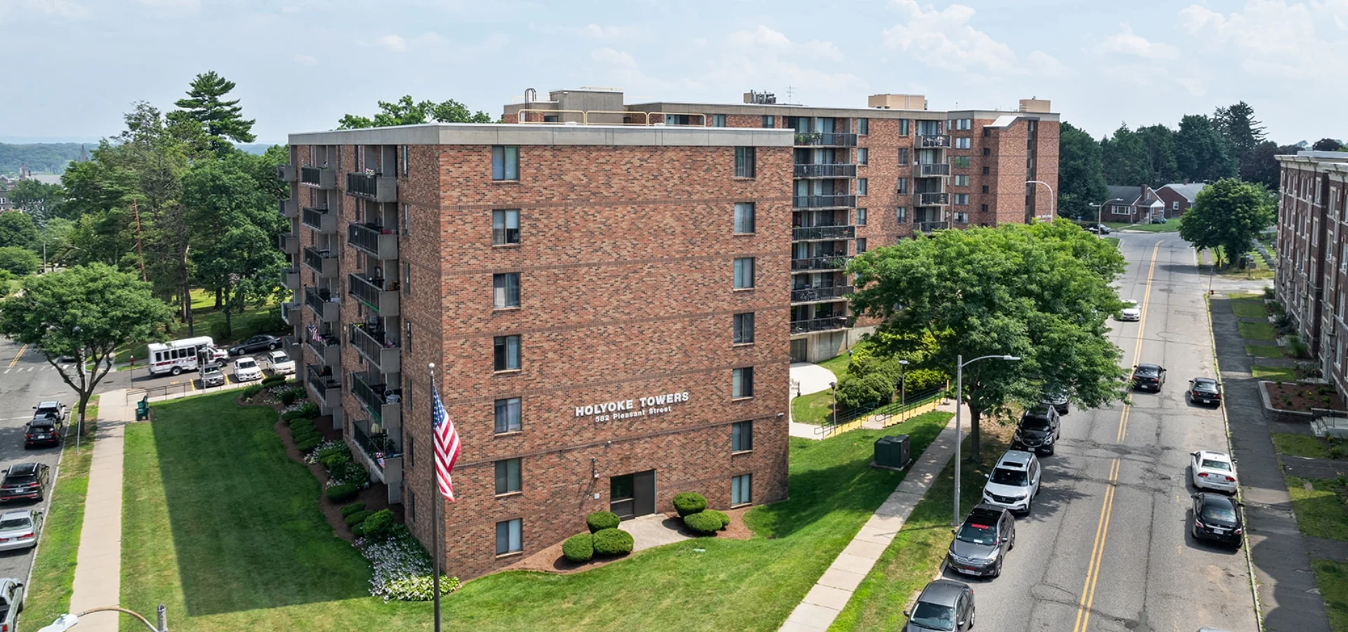 Holyoke Towers building exterior aerial