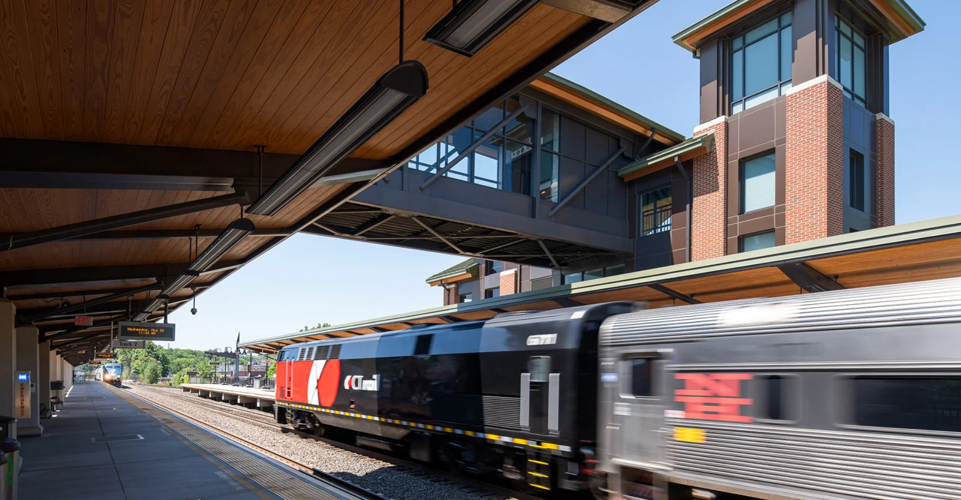 Berlin, CT train station with train