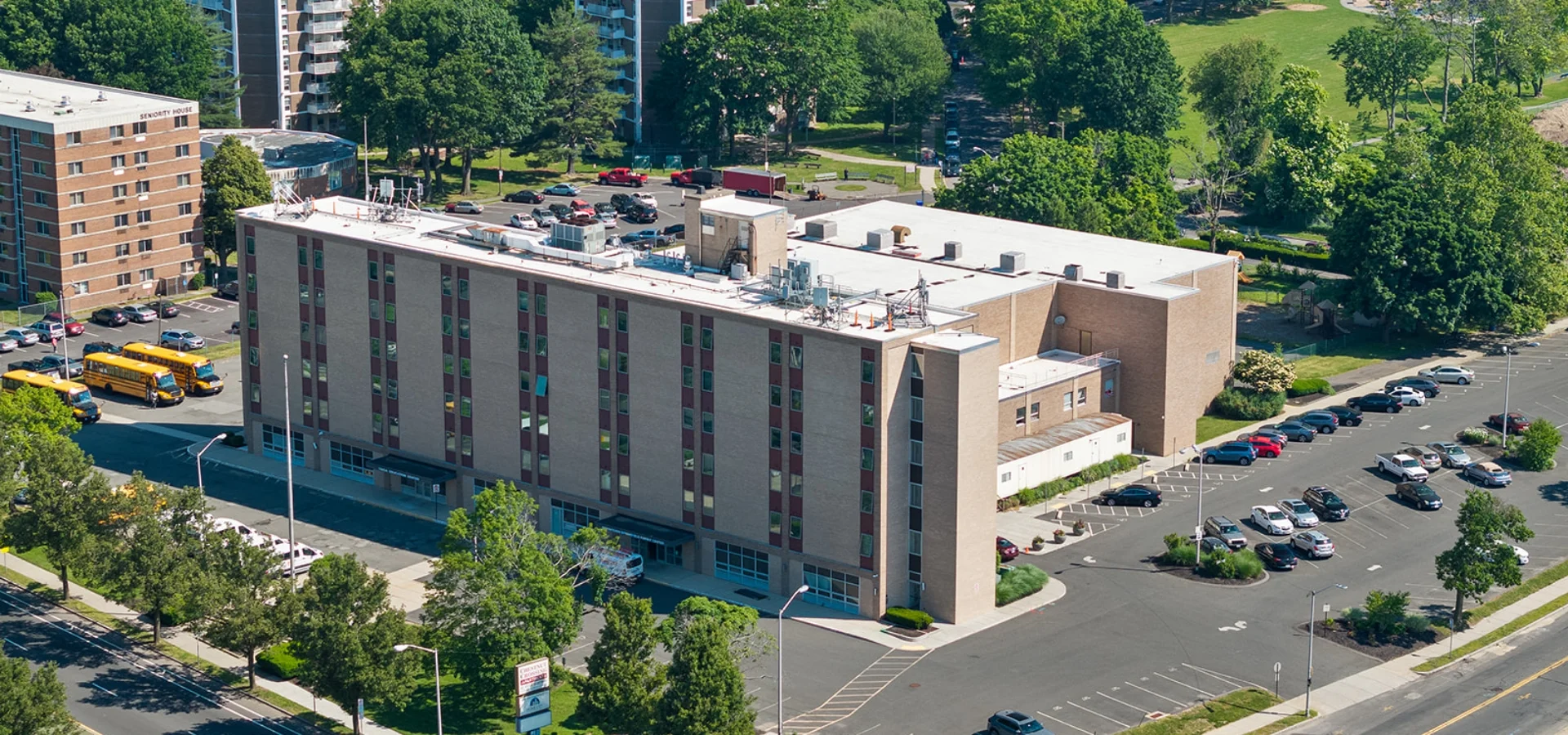Chestnut Crossing building aerial view